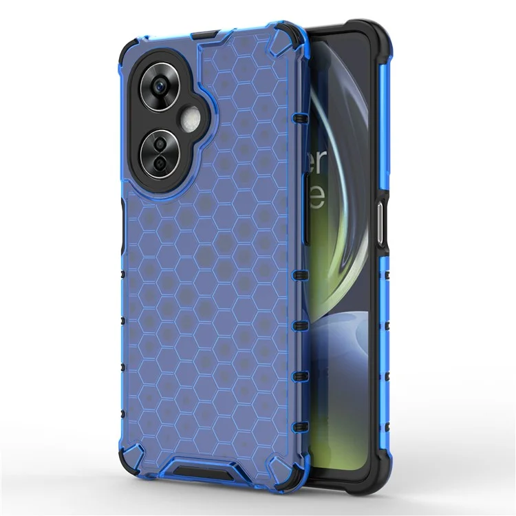 For OnePlus Nord CE 3 Lite 5G / Nord N30 5G Phone Shell TPU+PC Phone Case Honeycomb Texture Back Cover - Blue