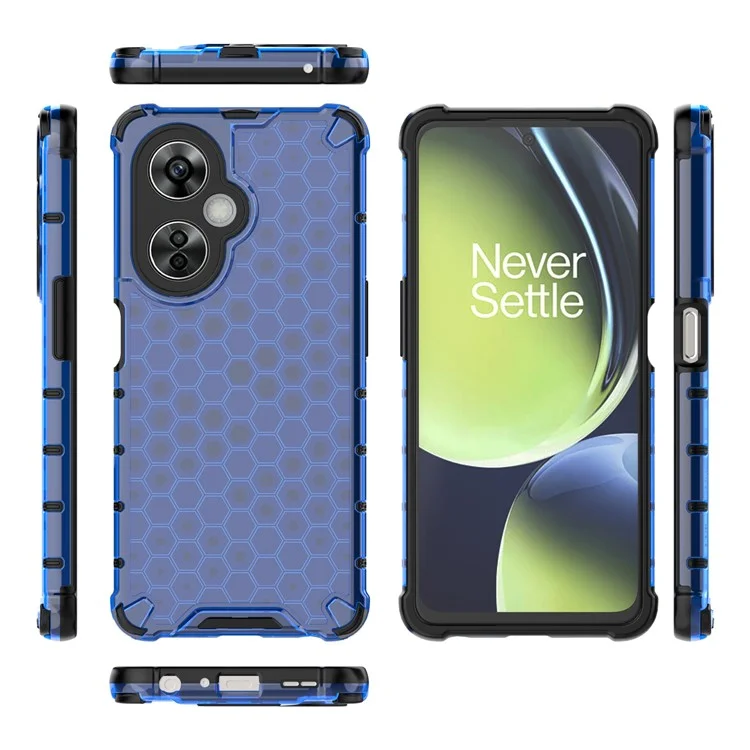 For OnePlus Nord CE 3 Lite 5G / Nord N30 5G Phone Shell TPU+PC Phone Case Honeycomb Texture Back Cover - Blue