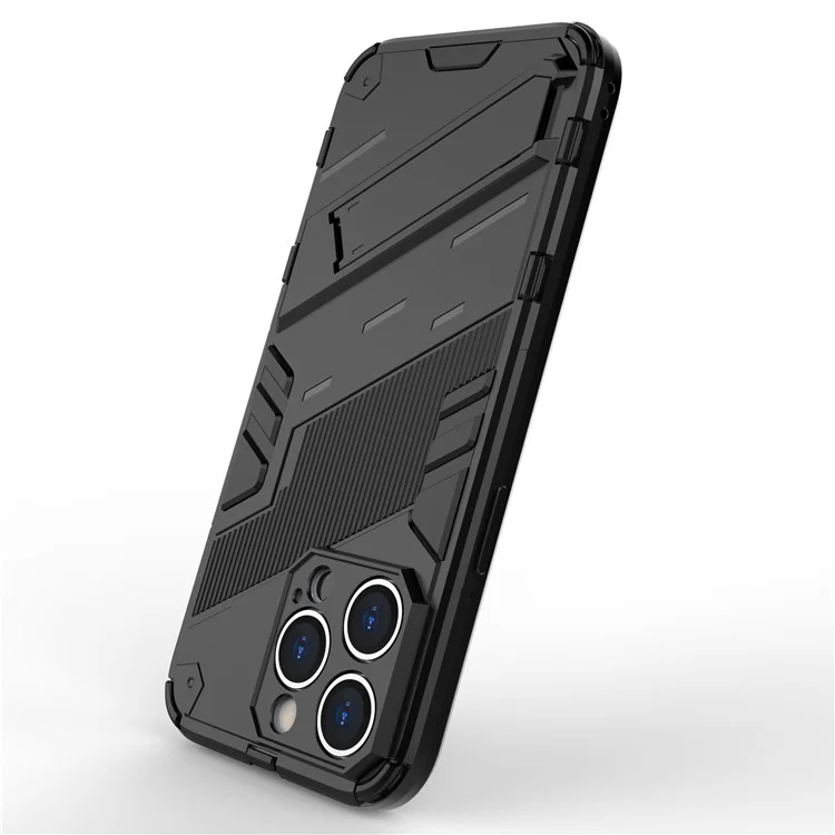 Per iPhone 15 Pro Anti-Scratch PC+TPU Back Cover Custodia per telefono antigraffio con supporto - Nero
