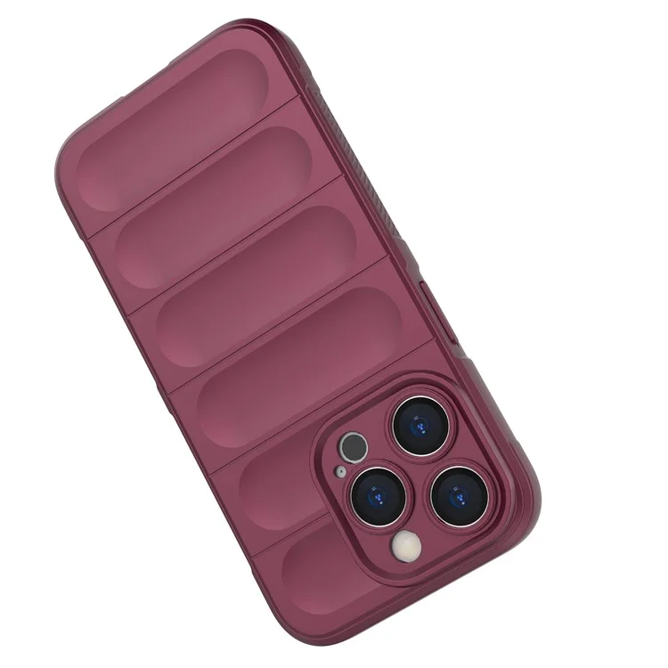 Coque de téléphone portable slim-fit en TPU pour iPhone 15 Pro - Antichocs robuste et anti-chute - Couleur rouge vin