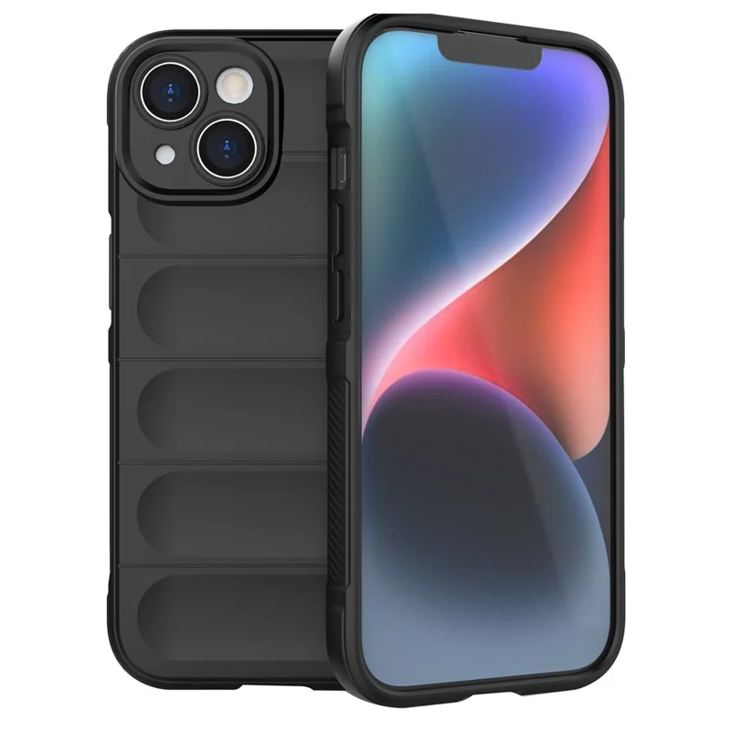 Per iPhone 15 Soft TPU Cell Phone Case Anti-drop Rugged Phone Back Cover - Nero