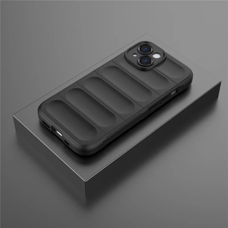 Per iPhone 15 Soft TPU Cell Phone Case Anti-drop Rugged Phone Back Cover - Nero