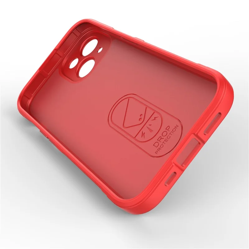 For iPhone 15 Soft TPU Cell Phone Case Anti-drop Rugged Phone Back Cover - Red
