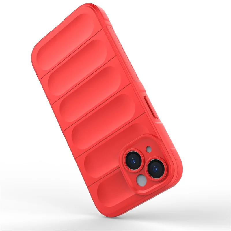 For iPhone 15 Soft TPU Cell Phone Case Anti-drop Rugged Phone Back Cover - Red