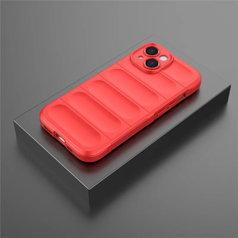 For iPhone 15 Soft TPU Cell Phone Case Anti-drop Rugged Phone Back Cover - Red