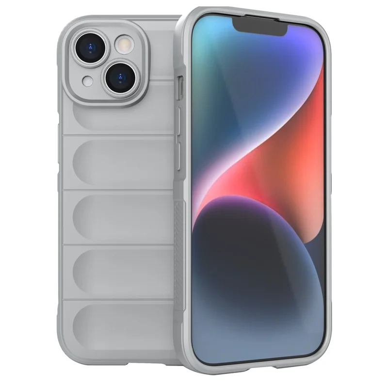 Für iPhone 15 Soft TPU Handy-Gehäuse Sturzsicheres Telefon-Rückabdeckung - Hellgrau