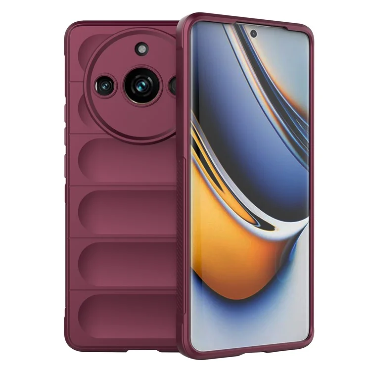 For Realme 11 Pro+ 5G / 11 Pro 5G TPU Back Case Shockproof Rugged Phone Cover - Wine Red