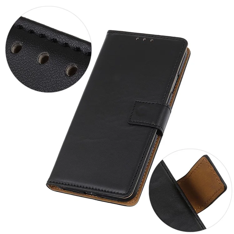 For OnePlus Nord CE3 5G Wallet Stand Phone Case Textured PU Leather Anti-scratch Phone Cover - Black
