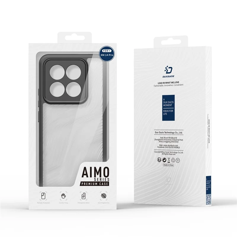 DUX DUCIS Aimo Serie Anti-Scratch Shell Para Xiaomi 14 Pro, TPU+PC Case Teléfono (certificación Reach) - Negro