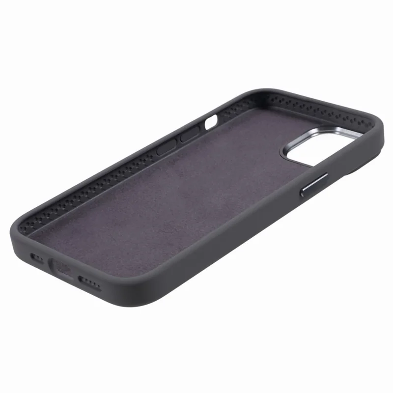 For iPhone 13 6.1 inch Aluminum Alloy Camera Frame Liquid Silicone+PC Phone Case Anti-fall Protective Cover - Charcoal Grey