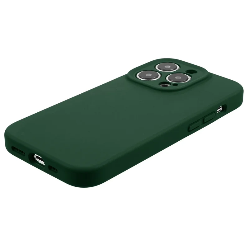 Para iPhone 15 Pro Max Funda de teléfono de silicona líquida + PC Recorte preciso Funda antirayazos - Verde del ejército