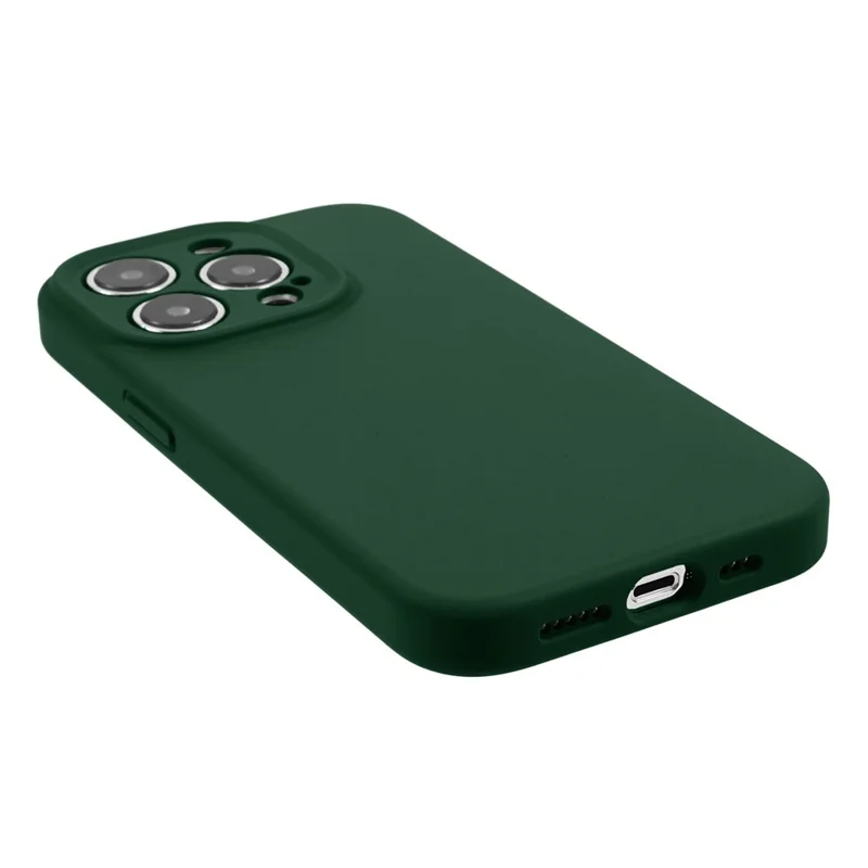 Para iPhone 15 Pro Max Funda de teléfono de silicona líquida + PC Recorte preciso Funda antirayazos - Verde del ejército