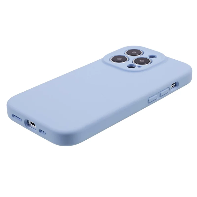 Liquid Silicone+PC Phone Case for iPhone 15 Pro Anti-Scratch Precise Cutout Phone Cover - Cyan