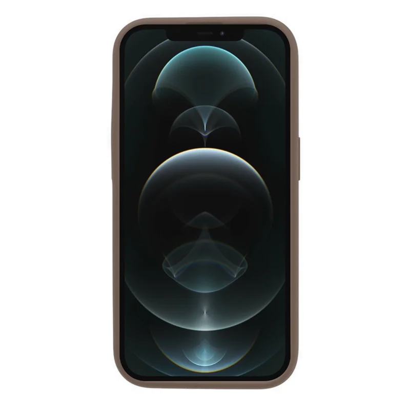 Precise Cutout Phone Case for iPhone 12 Pro 6.1 inch Shockproof Liquid Silicone+PC Phone Cover - Khaki