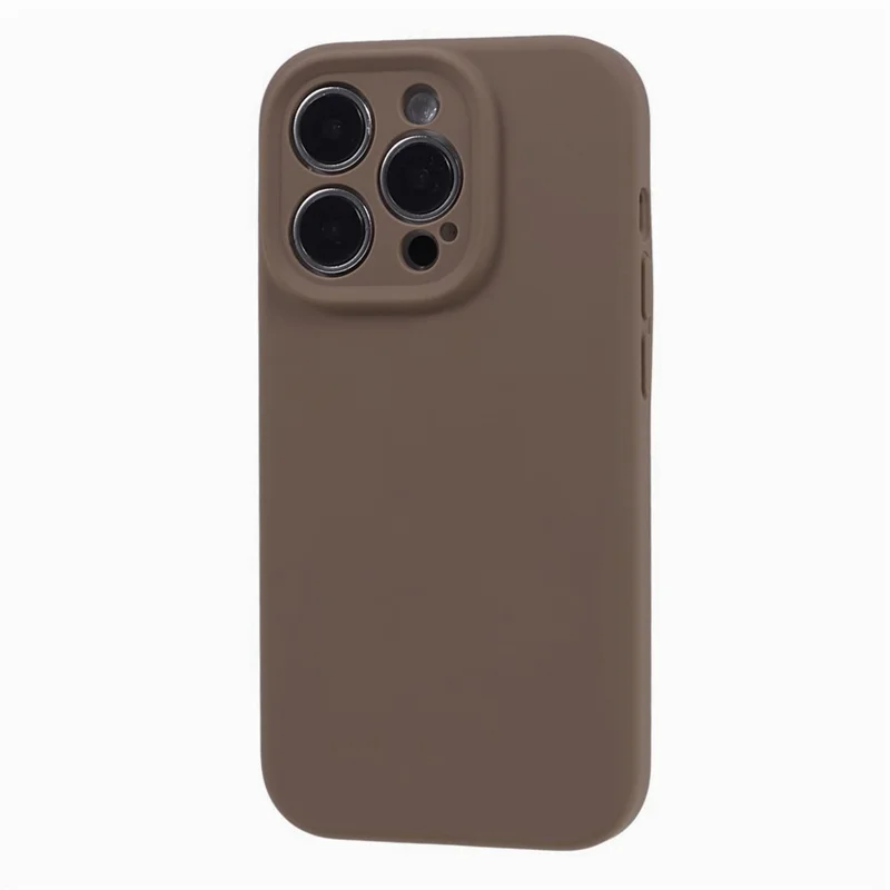 Precise Cutout Phone Case for iPhone 12 Pro 6.1 inch Shockproof Liquid Silicone+PC Phone Cover - Khaki