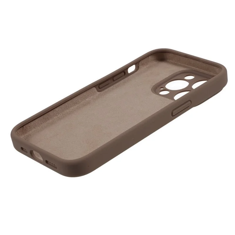 Precise Cutout Phone Case for iPhone 12 Pro 6.1 inch Shockproof Liquid Silicone+PC Phone Cover - Khaki