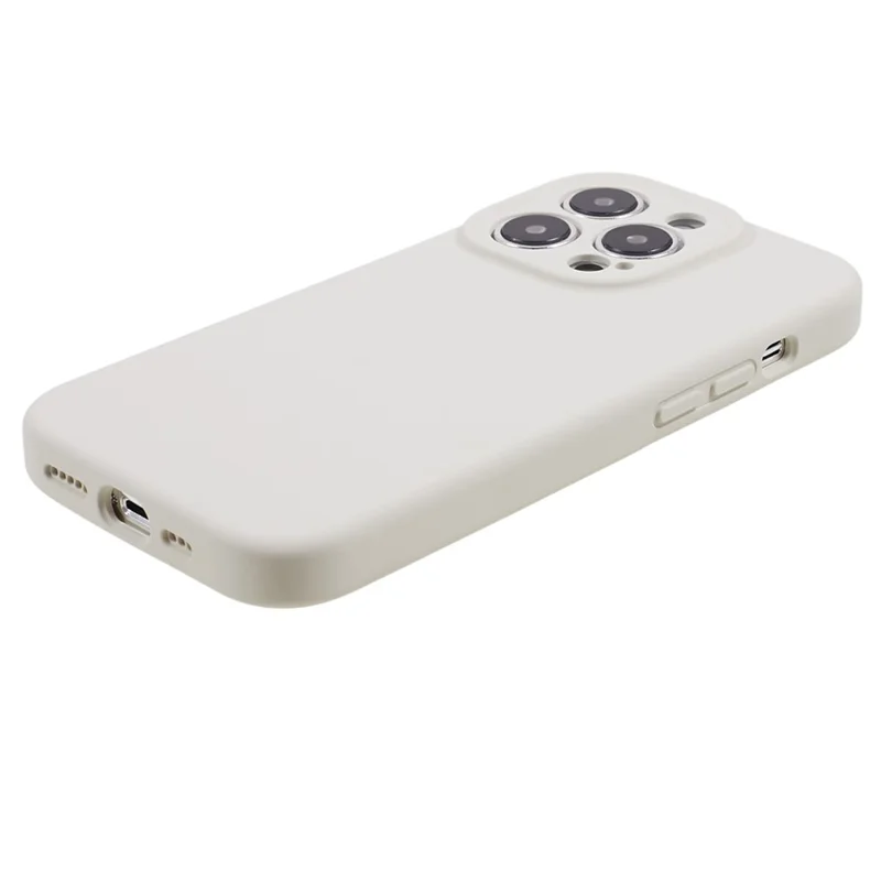 Precise Cutout Phone Case for iPhone 12 Pro 6.1 inch Shockproof Liquid Silicone+PC Phone Cover - White