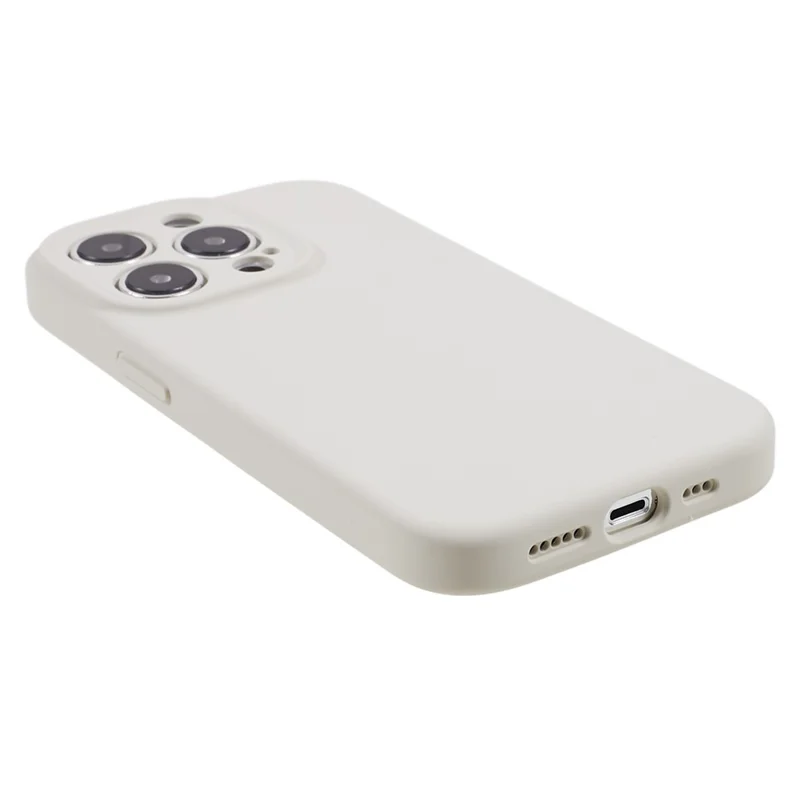 Precise Cutout Phone Case for iPhone 12 Pro 6.1 inch Shockproof Liquid Silicone+PC Phone Cover - White