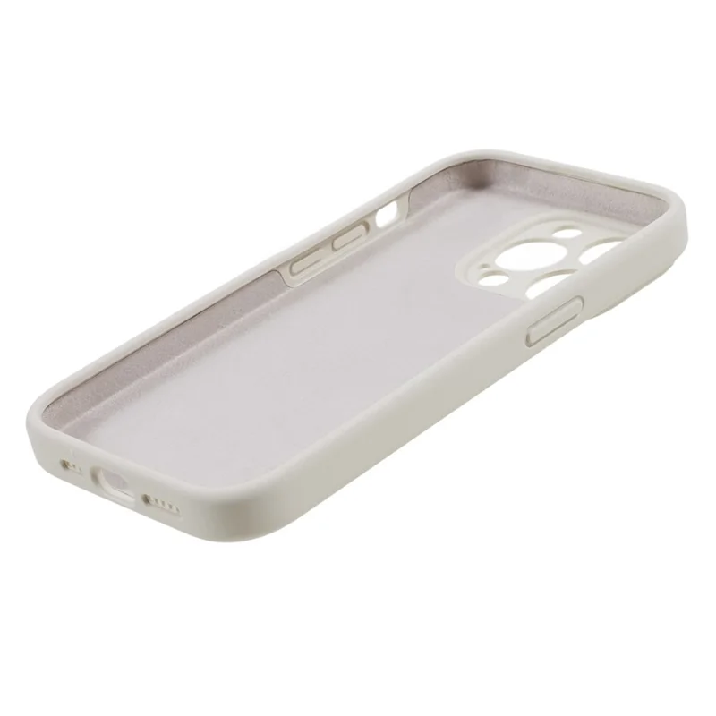 Precise Cutout Phone Case for iPhone 12 Pro 6.1 inch Shockproof Liquid Silicone+PC Phone Cover - White