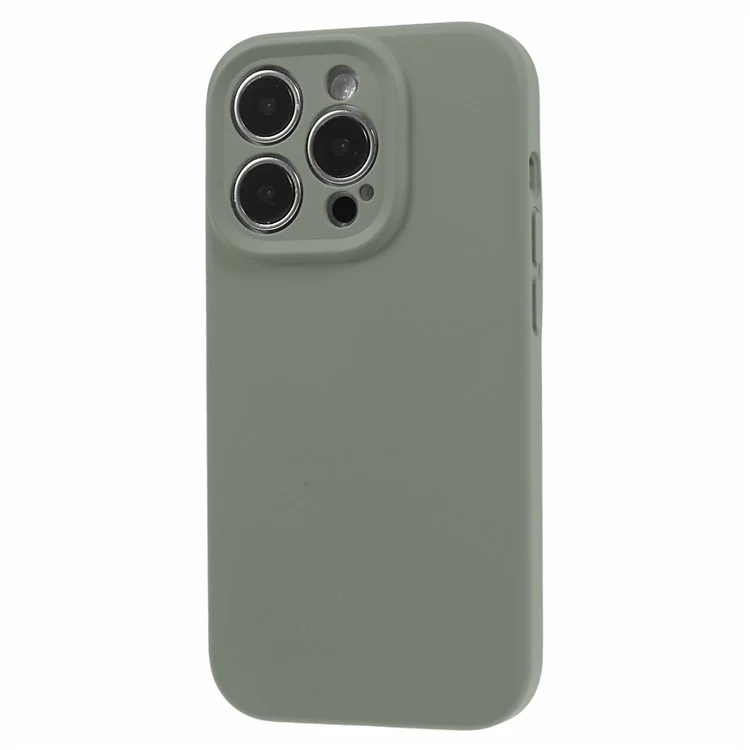 Precise Cutout Phone Case for iPhone 12 Pro 6.1 inch Shockproof Liquid Silicone+PC Phone Cover - Light Green