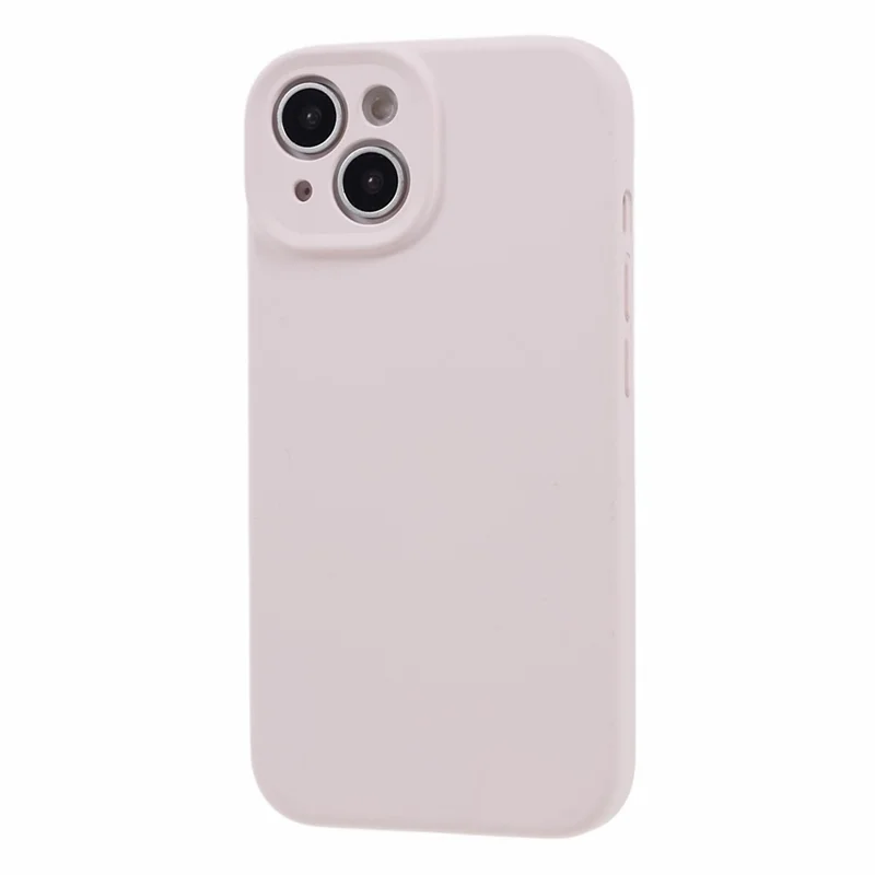 For iPhone 15 Plus Precise Cutout Liquid Silicone+PC Phone Case Mobile Phone Protective Cover - Light Pink