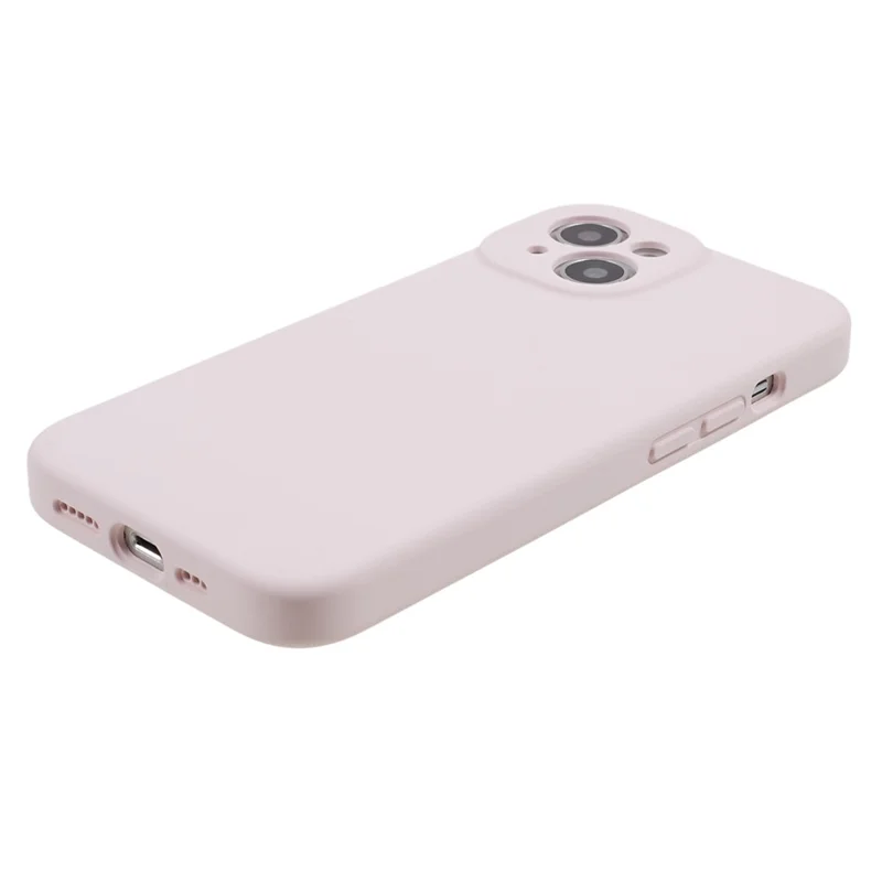 For iPhone 15 Plus Precise Cutout Liquid Silicone+PC Phone Case Mobile Phone Protective Cover - Light Pink
