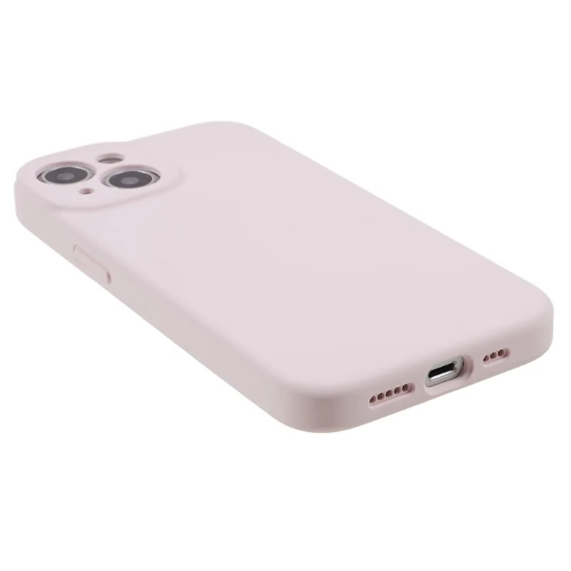 For iPhone 15 Plus Precise Cutout Liquid Silicone+PC Phone Case Mobile Phone Protective Cover - Light Pink