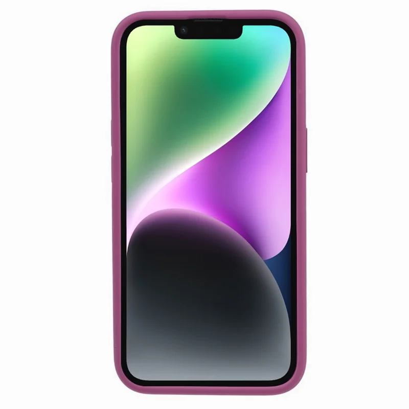 Silicone Líquido+Capa Traseira de PC para iPhone 15, Recorte Preciso Resistente a Arranhões Capa de Telefone Celular - Pitaya