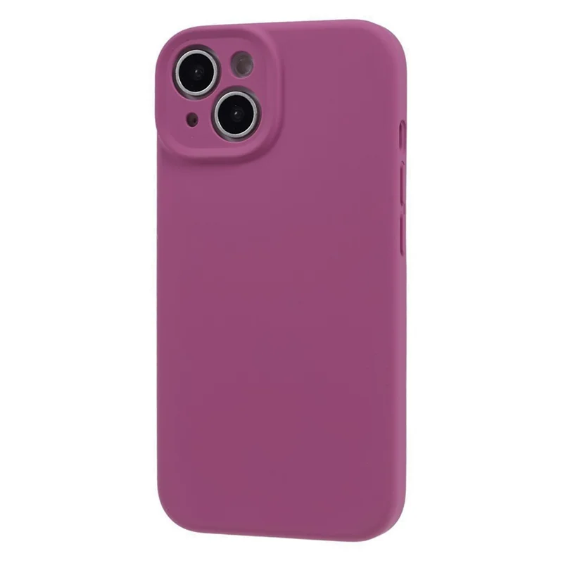 Silicone Líquido+Capa Traseira de PC para iPhone 15, Recorte Preciso Resistente a Arranhões Capa de Telefone Celular - Pitaya