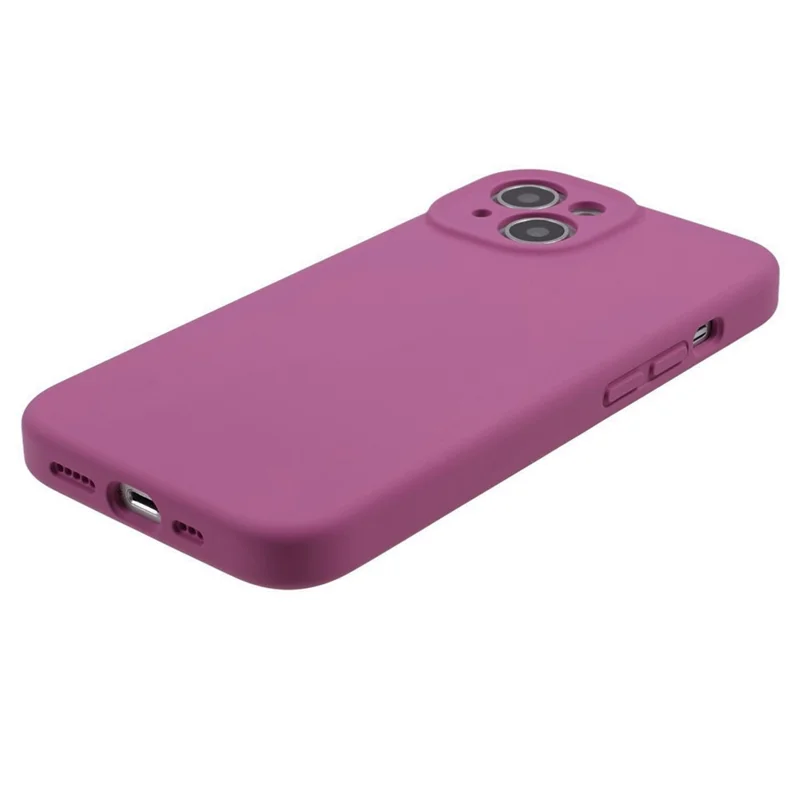 Silicone Líquido+Capa Traseira de PC para iPhone 15, Recorte Preciso Resistente a Arranhões Capa de Telefone Celular - Pitaya