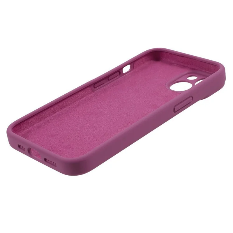 Silicone Líquido+Capa Traseira de PC para iPhone 15, Recorte Preciso Resistente a Arranhões Capa de Telefone Celular - Pitaya