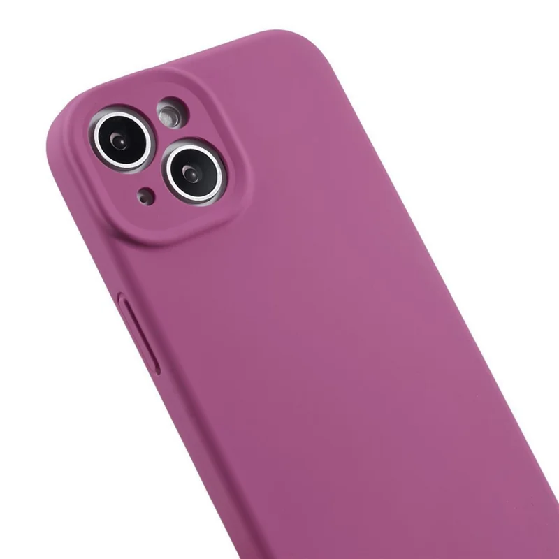 Silicone Líquido+Capa Traseira de PC para iPhone 15, Recorte Preciso Resistente a Arranhões Capa de Telefone Celular - Pitaya