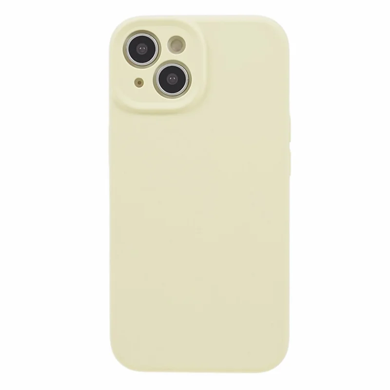 Protective Phone Case for iPhone 13 , Liquid Silicone+PC Precise Cutout Anti-drop Cover - Light Yellow