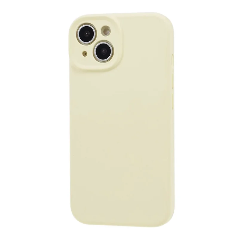 Protective Phone Case for iPhone 13 , Liquid Silicone+PC Precise Cutout Anti-drop Cover - Light Yellow
