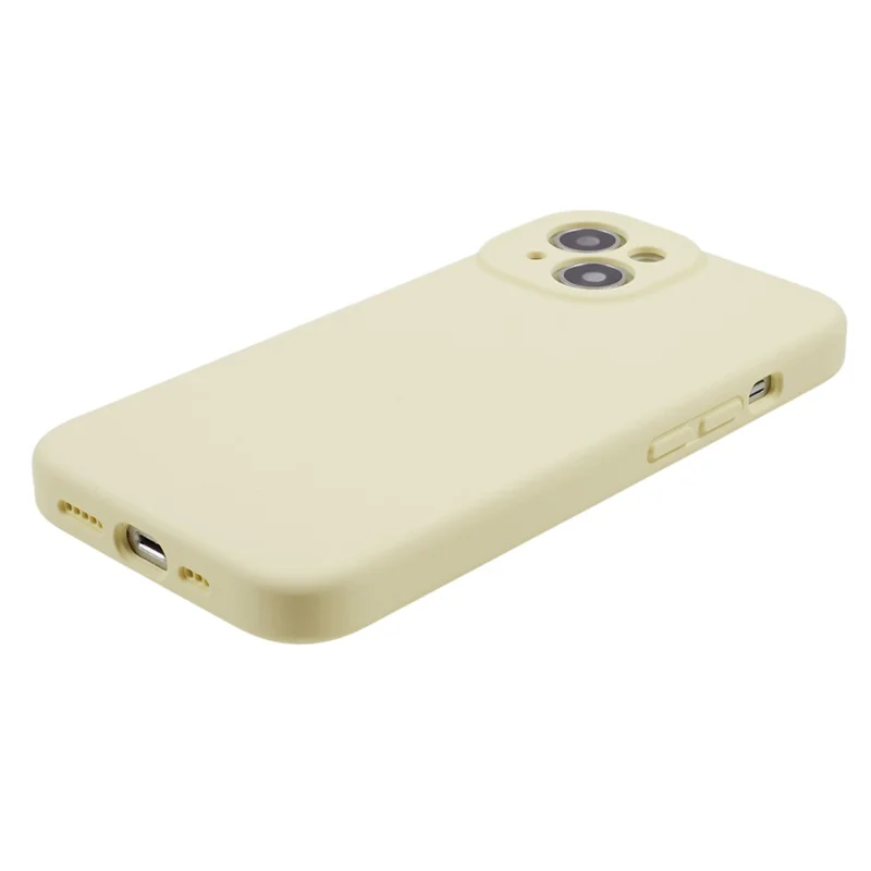 Protective Phone Case for iPhone 13 , Liquid Silicone+PC Precise Cutout Anti-drop Cover - Light Yellow