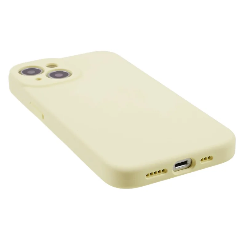 Protective Phone Case for iPhone 13 , Liquid Silicone+PC Precise Cutout Anti-drop Cover - Light Yellow