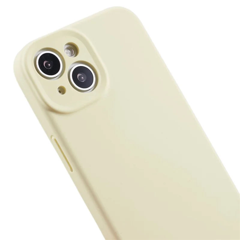Protective Phone Case for iPhone 13 , Liquid Silicone+PC Precise Cutout Anti-drop Cover - Light Yellow