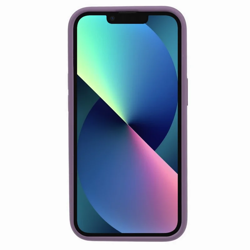 Protective Phone Case for iPhone 13 , Liquid Silicone+PC Precise Cutout Anti-drop Cover - Purple