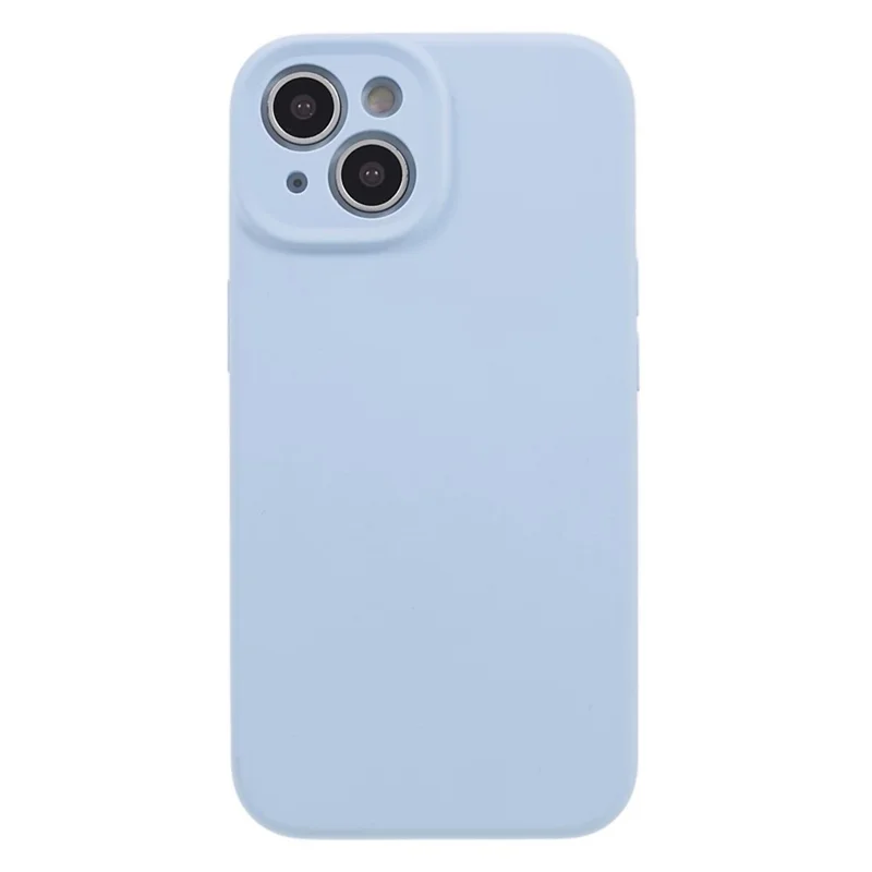 Precise Cutout Mobile Phone Case for iPhone 14 , Liquid Silicone+PC Phone Back Cover - Cyan