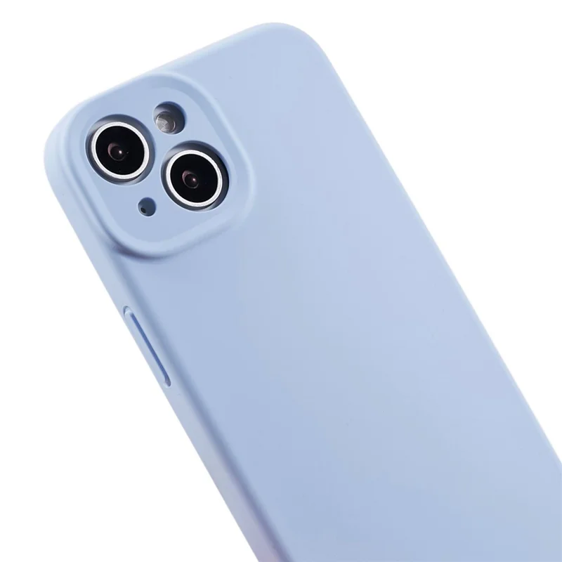 Precise Cutout Mobile Phone Case for iPhone 14 , Liquid Silicone+PC Phone Back Cover - Cyan