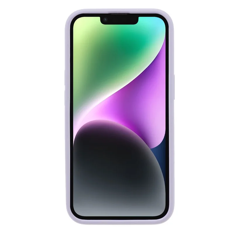 Precise Cutout Mobile Phone Case for iPhone 14 , Liquid Silicone+PC Phone Back Cover - Light Purple