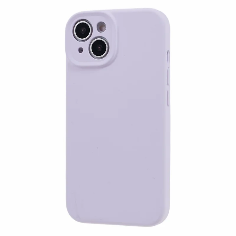 Precise Cutout Mobile Phone Case for iPhone 14 , Liquid Silicone+PC Phone Back Cover - Light Purple