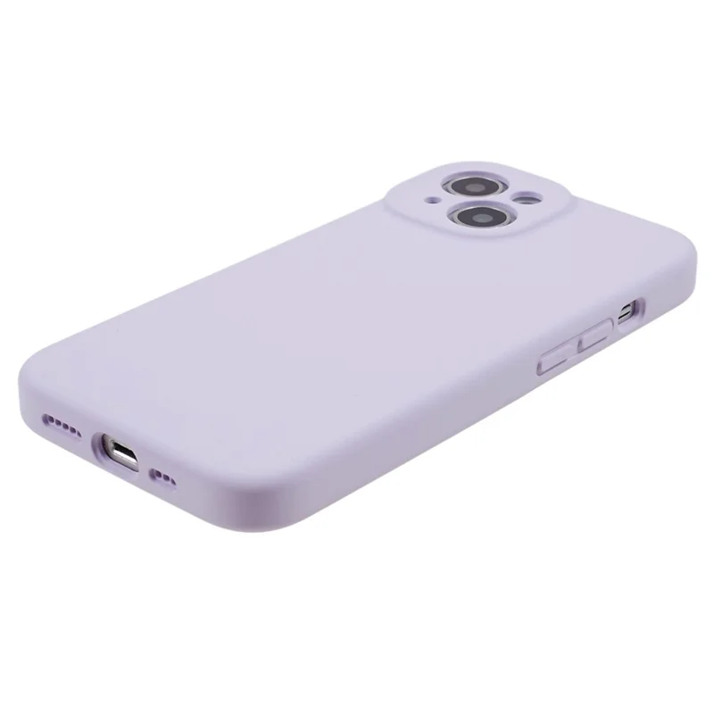 Precise Cutout Mobile Phone Case for iPhone 14 , Liquid Silicone+PC Phone Back Cover - Light Purple