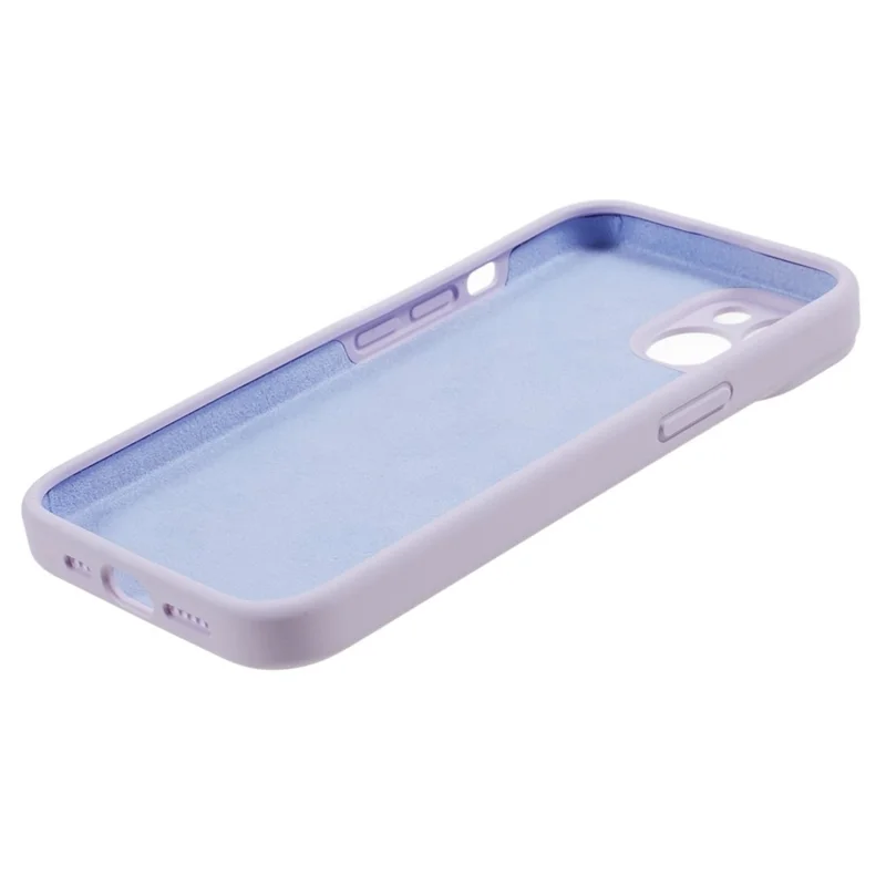 Precise Cutout Mobile Phone Case for iPhone 14 , Liquid Silicone+PC Phone Back Cover - Light Purple