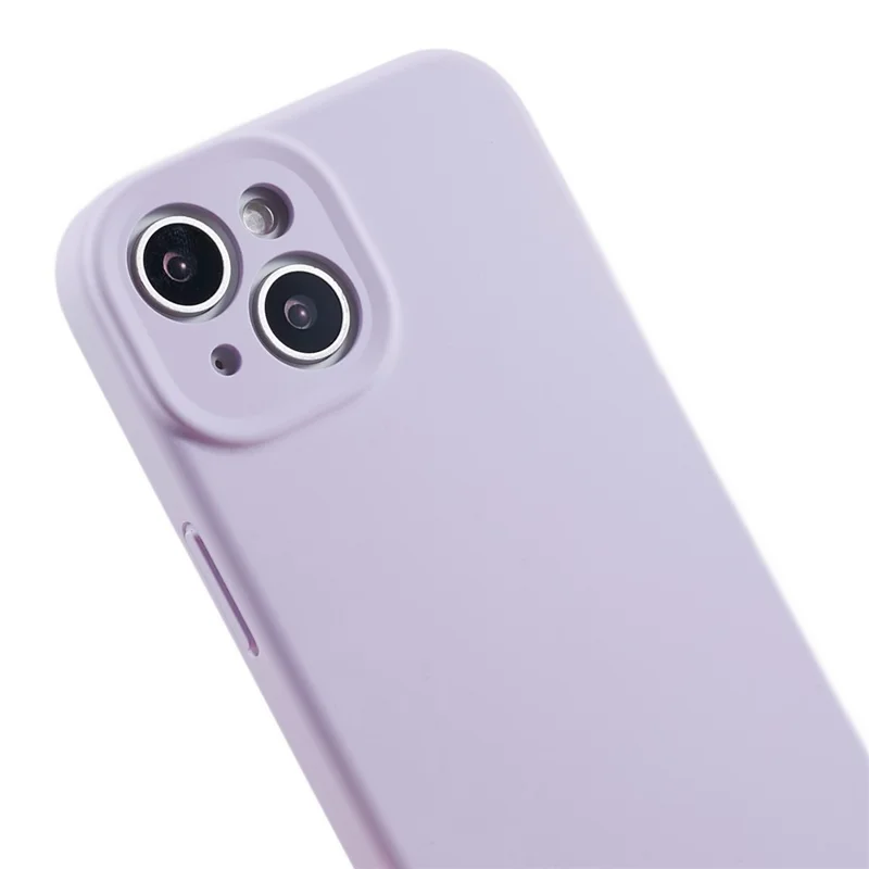 Precise Cutout Mobile Phone Case for iPhone 14 , Liquid Silicone+PC Phone Back Cover - Light Purple