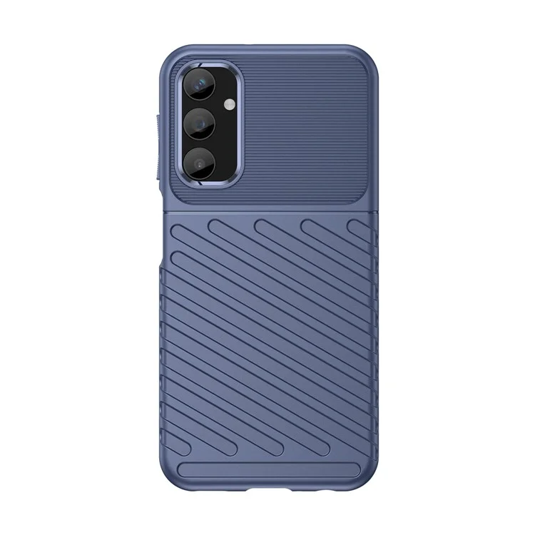 Thunder Series For Samsung Galaxy A25 5G (Global) (161.0 x 76.5 x 8.3mm) Twill Texture TPU Phone Cover Thicken Anti-drop Phone Case - Blue