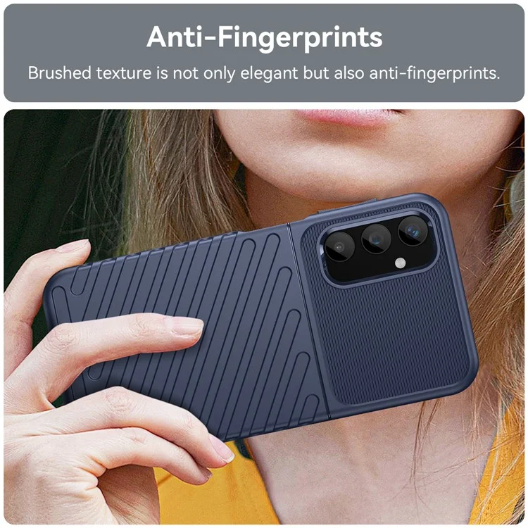 Thunder Series For Samsung Galaxy A25 5G (Global) (161.0 x 76.5 x 8.3mm) Twill Texture TPU Phone Cover Thicken Anti-drop Phone Case - Blue