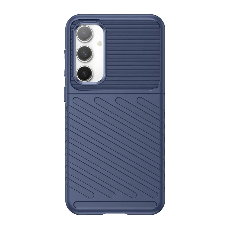 Thicken TPU Phone Case for Samsung Galaxy S23 FE , Thunder Series Twill Texture Protective Cover - Blue