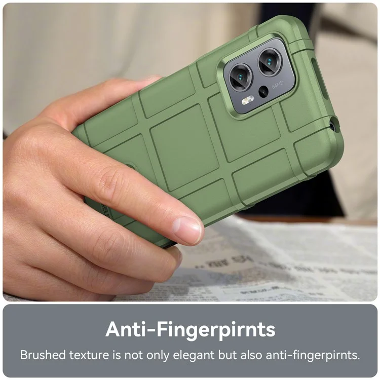 For Xiaomi Poco X4 GT 5G / Redmi Note 11T Pro 5G / Note 11T Pro+ 5G / K50i 5G / Note 12T Pro 5G Square Grid Texture TPU Phone Case Shockproof Cover - Green
