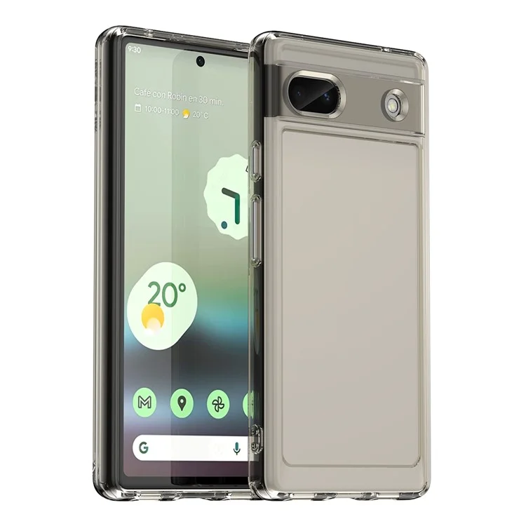Candy Series For Google Pixel 6a Drop-proof TPU Phone Case Clear Back Cover - Transparent Grey